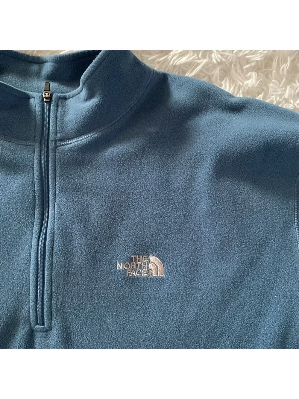 The North Face micro fleece blue pullover